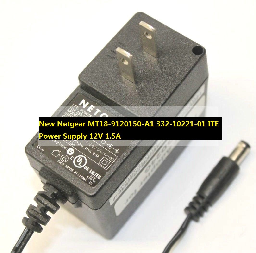 New 12V 1.5A Wireless Router Adapter Netgear MT18-9120150-A1 332-10221-01 ITE Power Supply - Click Image to Close